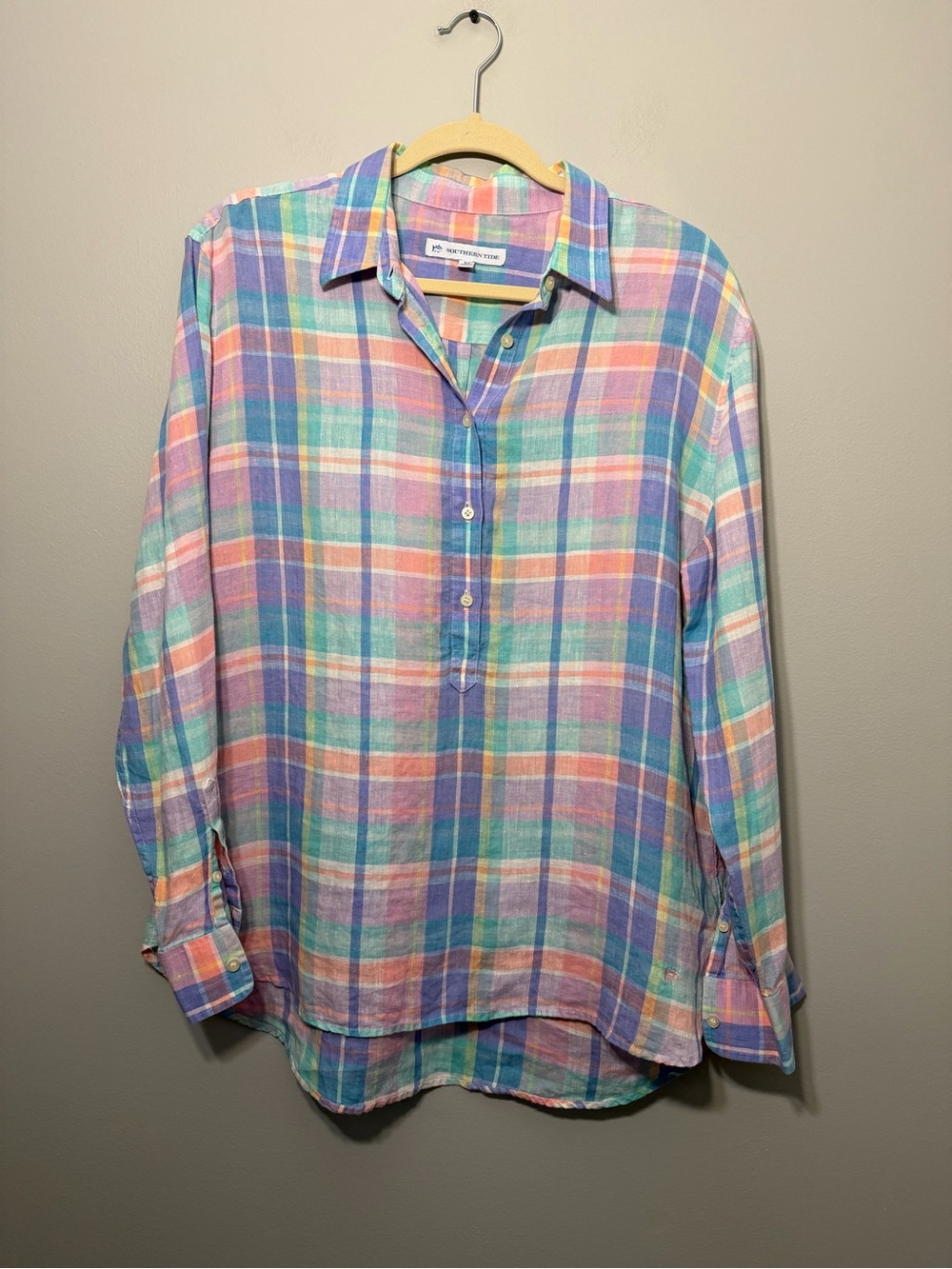Southern Tide Pastel Plaid Button-Down Shirt - Blue, Pink, Mint